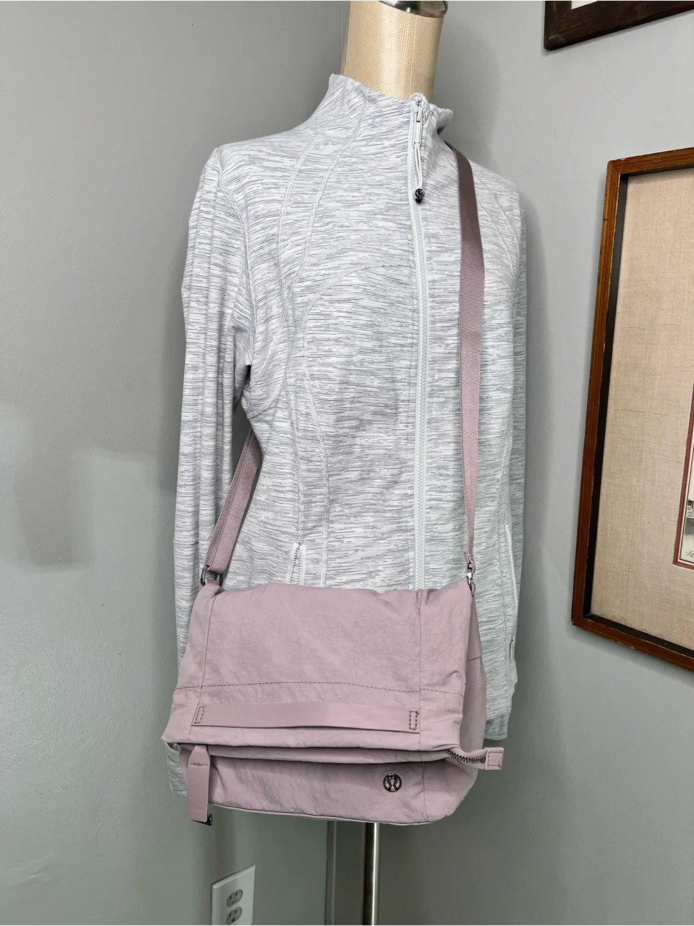 Lululemon On My Level Crossbody Bag in a light purple shade